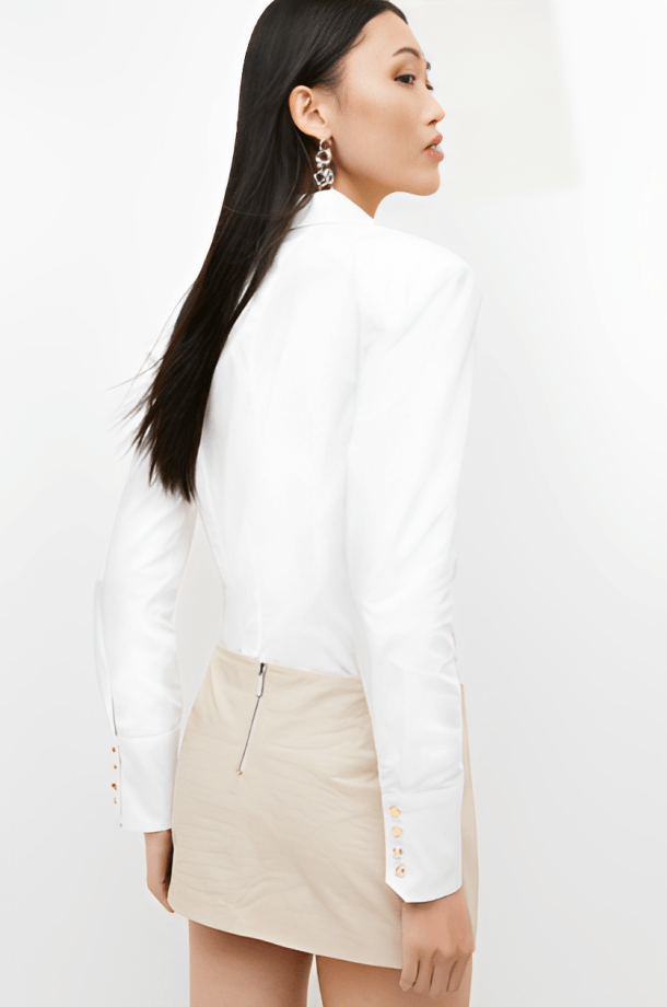 Women's Croc Texture Leather Mini Skirt In Beige