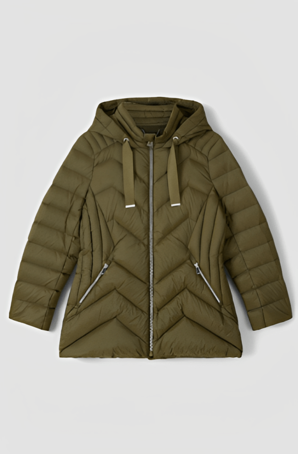 Women's Hooded Puffer Jacket In Khaki