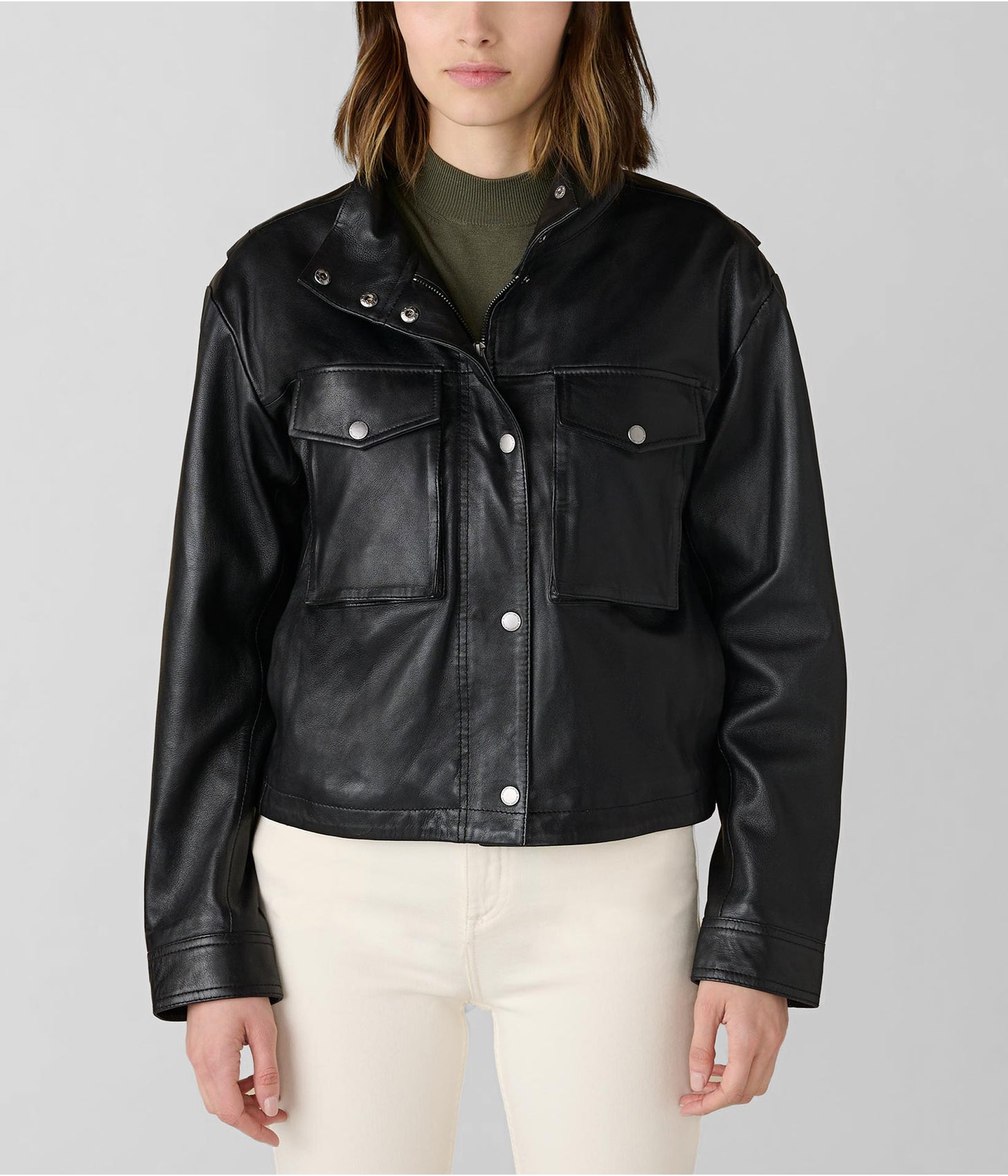 Women's Black Harrington Leather Jacket