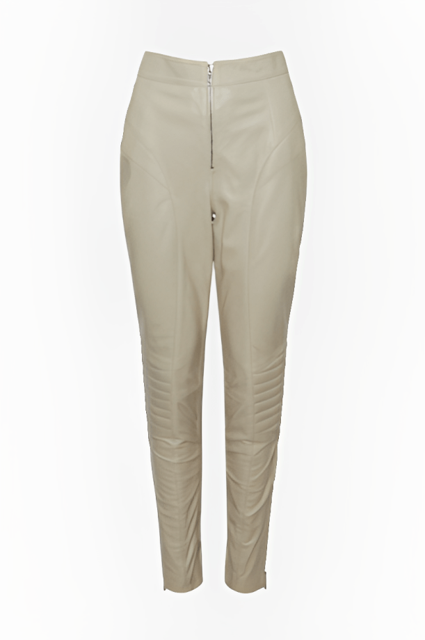 Women's Leather Biker Pant In Off White
