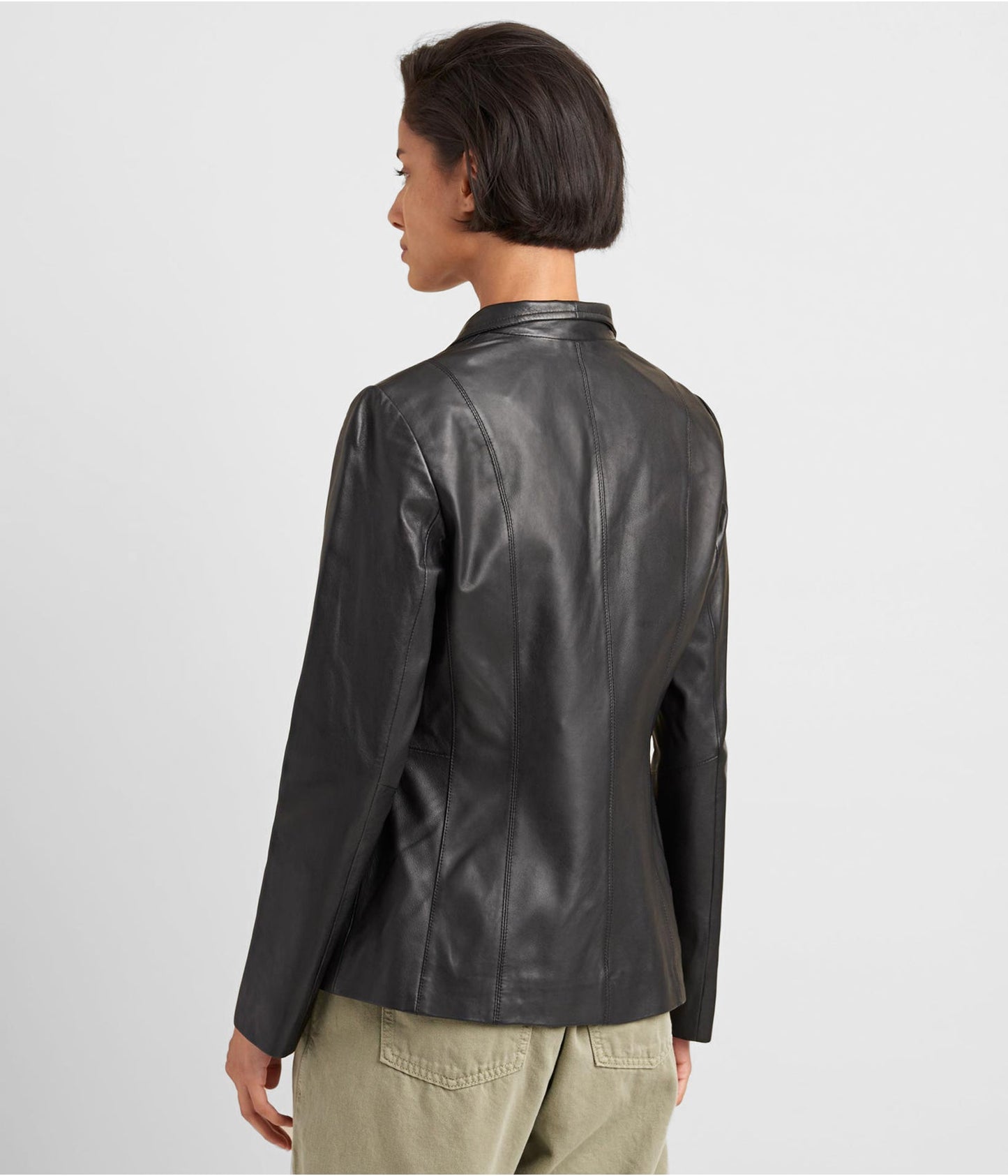 Women's Scuba Leather Jacket In Black