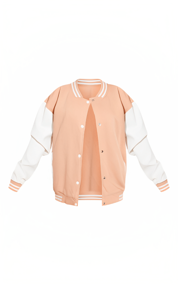 Women's Varsity Leather Bomber Jacket In Pink